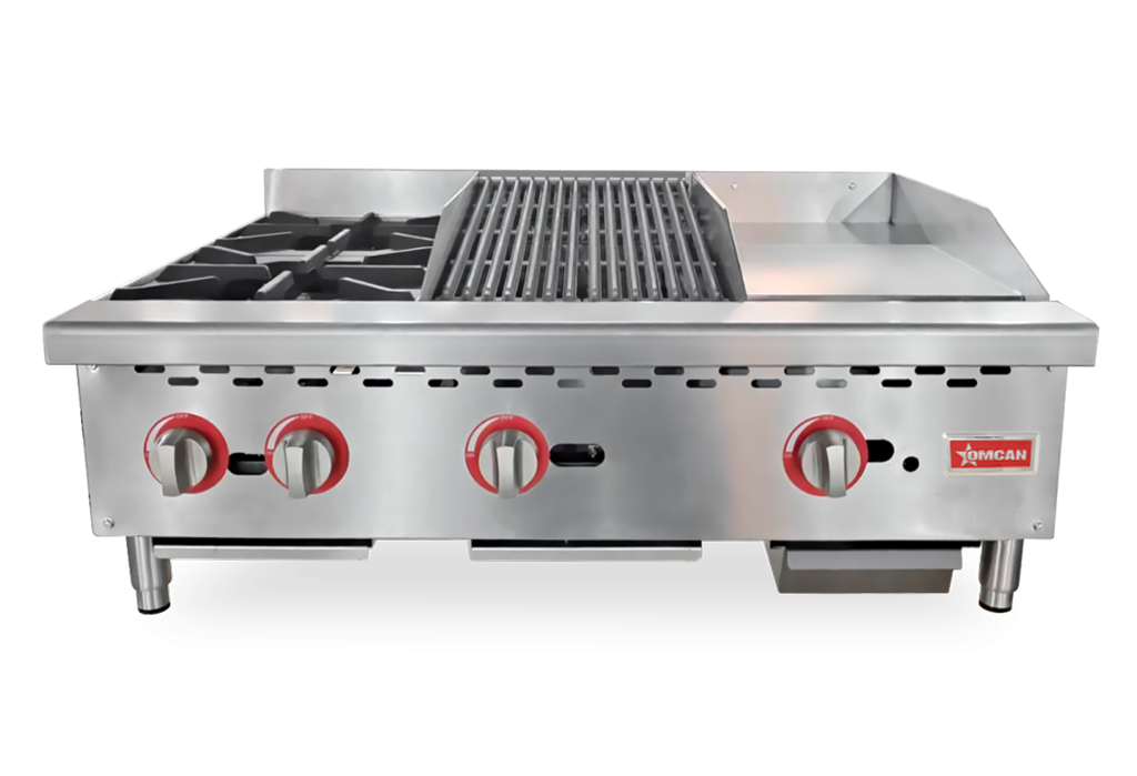 36″ Countertop Gas Combination Hot Plate, Charbroiler and Griddle Combo- 115,000 – Image 2