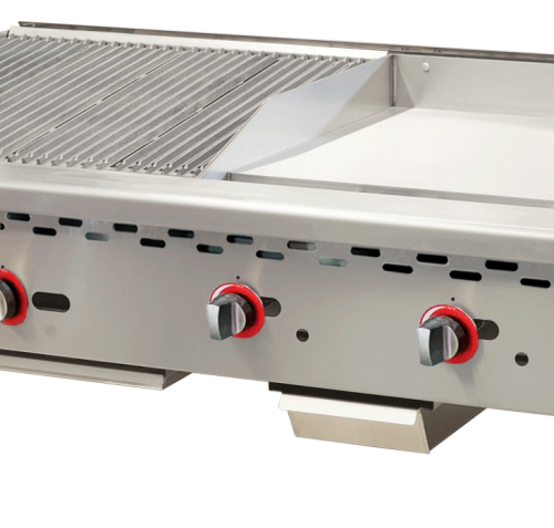 48″ Countertop Gas Combination Charbroiler and Griddle Combo- 130,000 BTU Natura