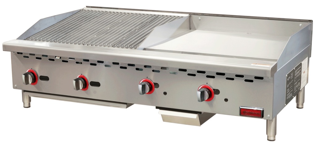 48″ Countertop Gas Combination Charbroiler and Griddle Combo- 130,000 BTU Natura