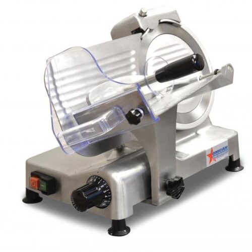 Omcan 8″ Belt-Driven Manual Meat Slicer – 0.2 HP, 110 V