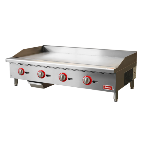 48″ 4-Burner Stainless Steel Gas Griddle with Manual Control, Natural Gas / Prop