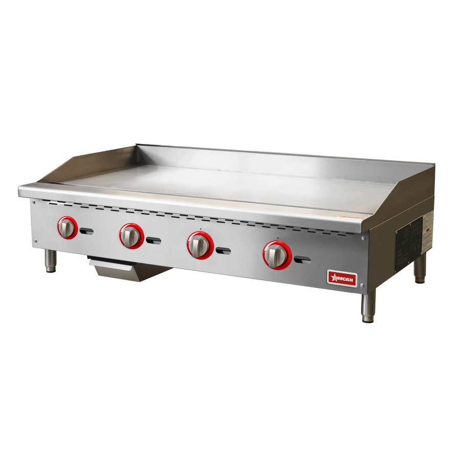 48″ 4-Burner Stainless Steel Gas Griddle with Manual Control, Natural Gas / Prop