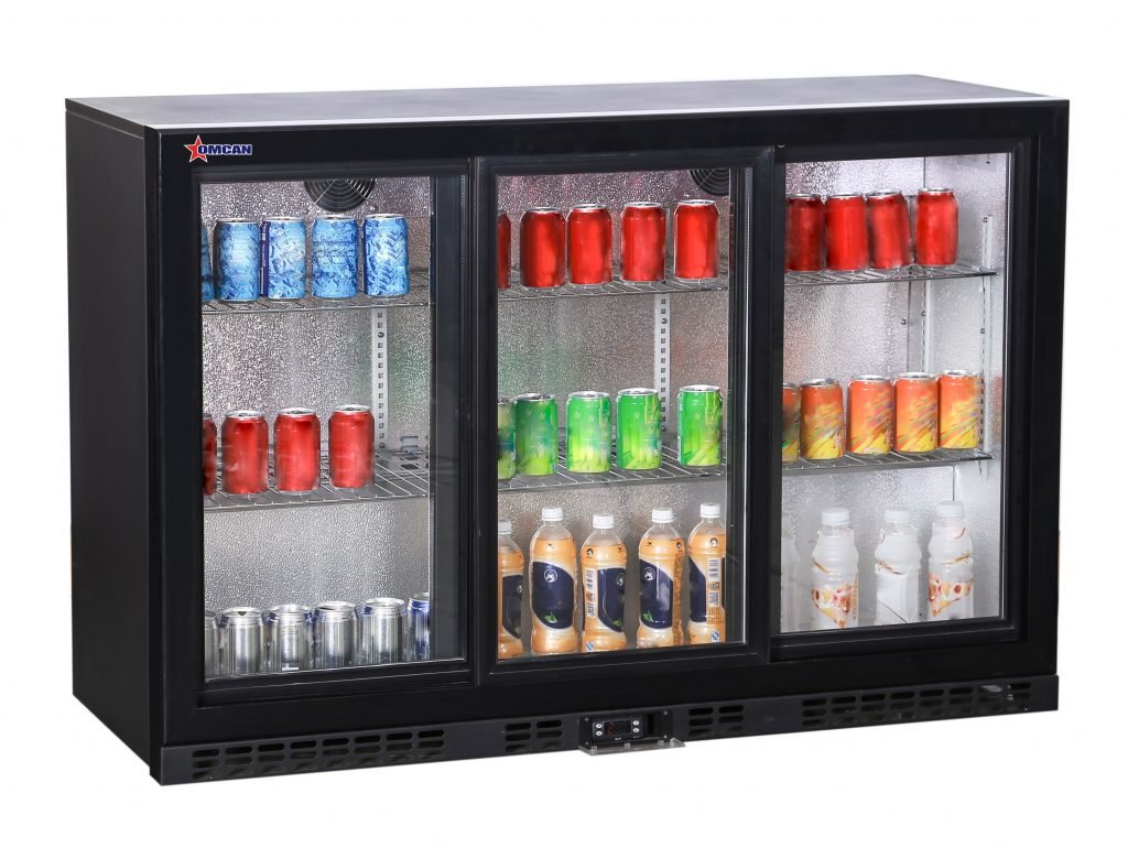 54″ Back Bar Beverage Cooler with 3 Sliding Glass Doors and 11.3 cu.ft. (320 Lit