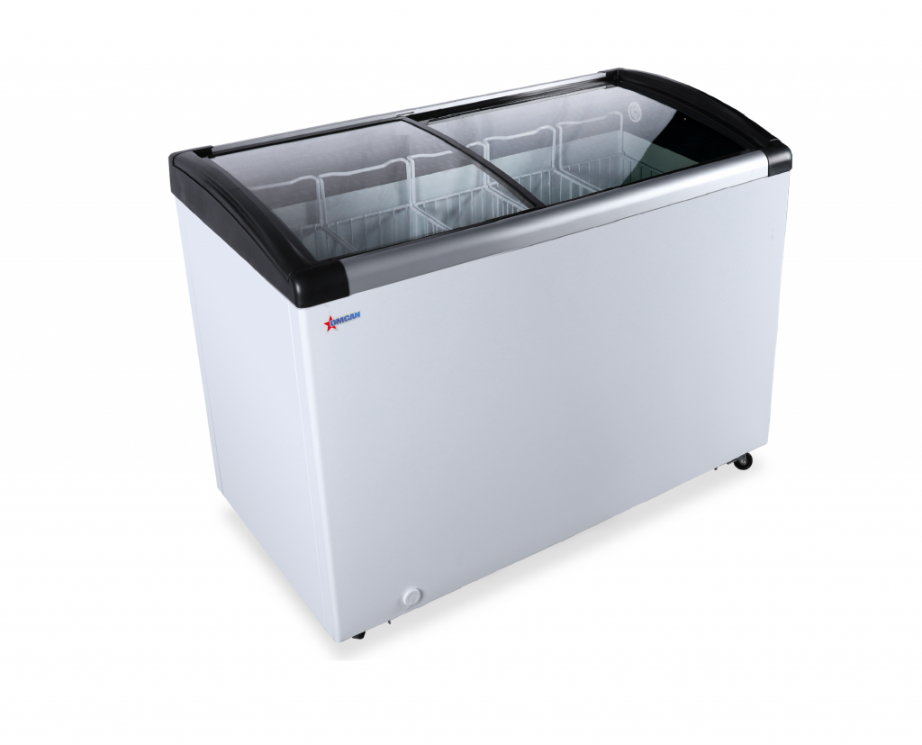 Ice Cream Display Chest Freezer with Curved Glass Top – Image 6