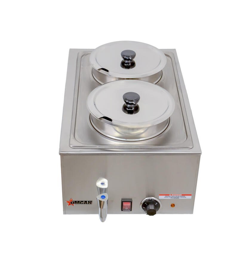 Full-Size Countertop Food Warmer with Two 8 L / 8.45 Qt Container Insets and Lid