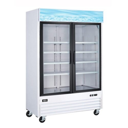 53” White Display Refrigerator, 2 Swings Glass Doors, 45 cu.ft. (1270 L) Capacit