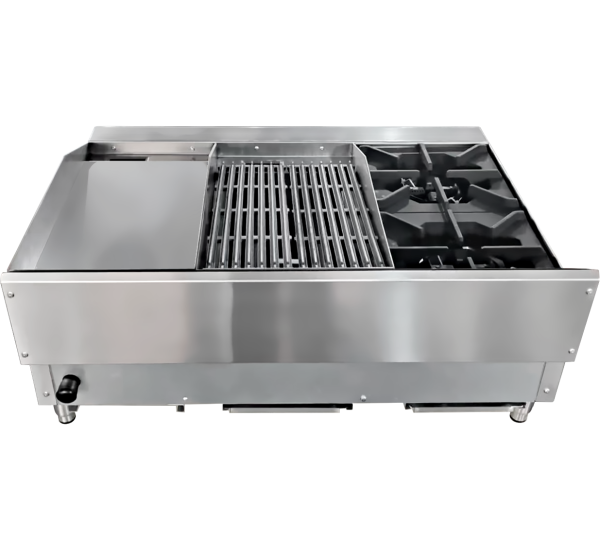 36″ Countertop Gas Combination Hot Plate, Charbroiler and Griddle Combo- 115,000 – Image 3