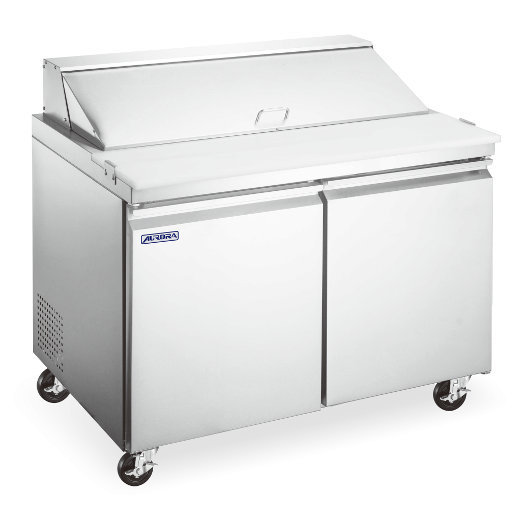 Aurora 36″ Mega Top Refrigerated Prep Table, 2 Doors, Stainless Steel, 9 cu.ft.