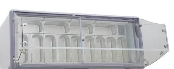 50″ Nine Pan Gelato Dipping Cabinet with Flat Sneeze Guard and Pans – Image 4