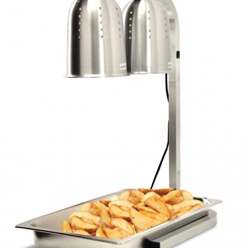 Commercial Portable Heat Lamp, Silver – 250 W Bulbs, 110 V/60 Hz/1 Ph