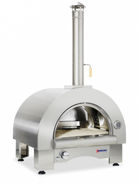 33″ Countertop Wood Burning and Propane Gas 35,000 BTU Pizza Oven Stainless Stee – Image 5