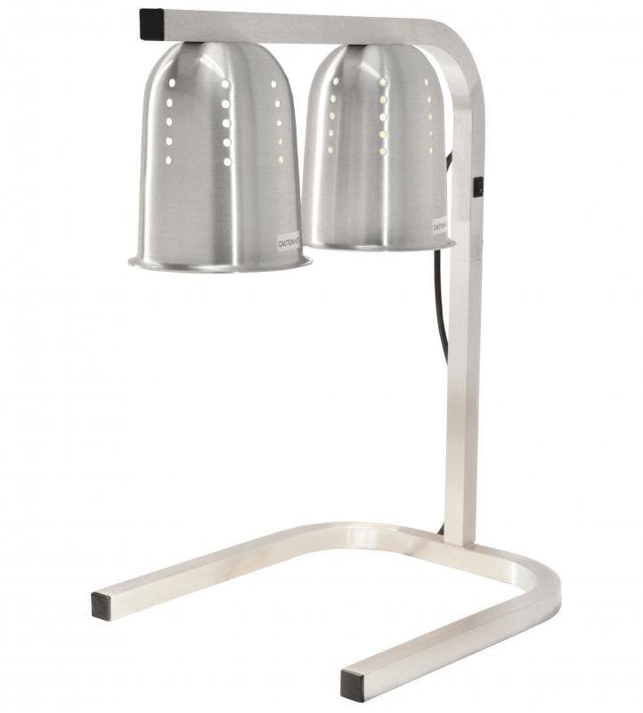 Commercial Portable Heat Lamp, Silver – 250 W Bulbs, 110 V/60 Hz/1 Ph – Image 2
