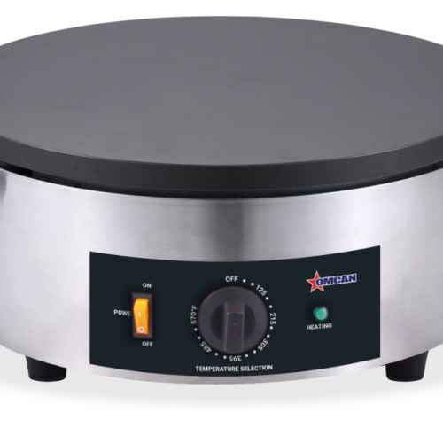 16″ Portable Round Electric Cast Iron Crepe Maker – 120 V, 1750 W