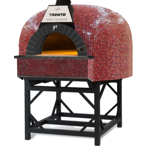 Trento Valoriani Igloo 120 Gas and Wood Fired Pizza Oven, Red Mosaic – 100,000 B