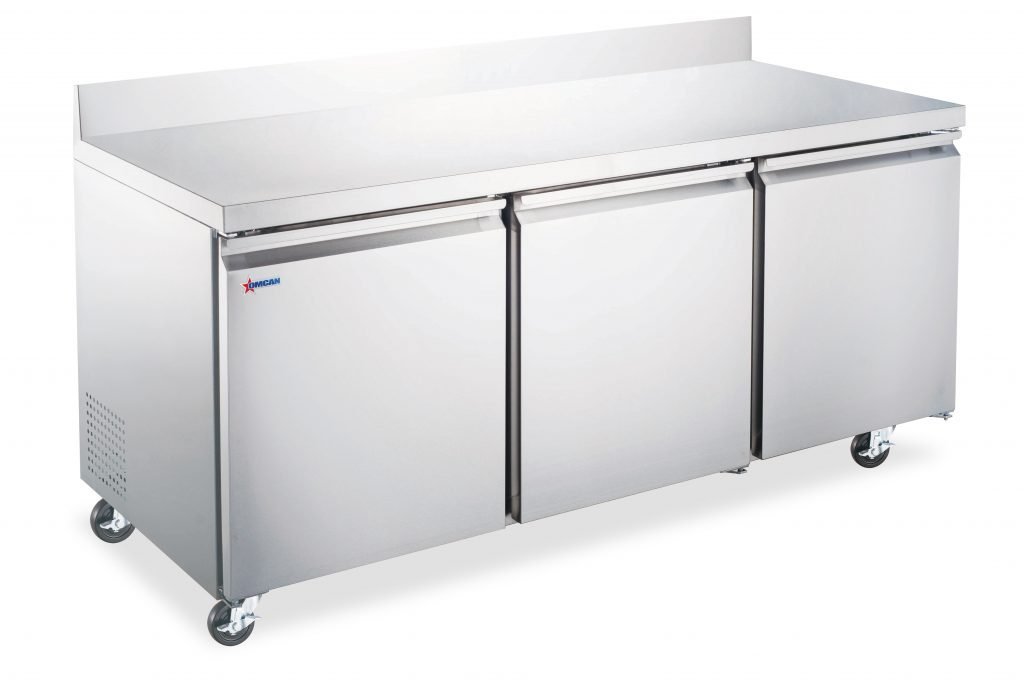 72″ Three Doors Worktop Refrigerator With Backsplash 17 cu.ft (481 Liter) Capaci