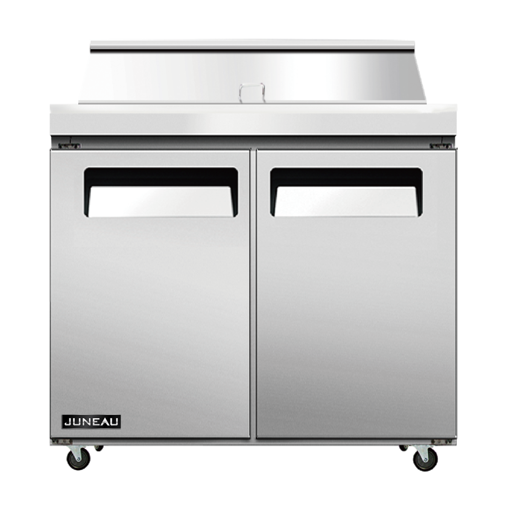 Juneau 36″ Refrigerated Prep Table, 2 Doors, 4.9 cu.ft (138 L) Capacity – 115V,