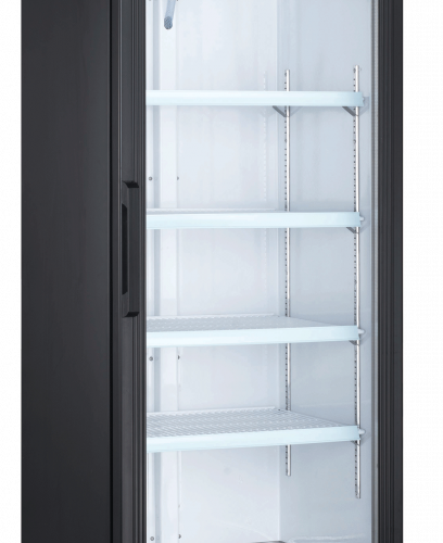26-inch Single Door Swing Glass Door Refrigerator with 14 cu.ft. capacity – Blac