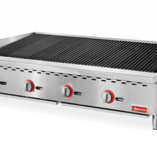 48″ Countertop Radiant Gas Charbroiler, 4 burners, 140,000 BTU