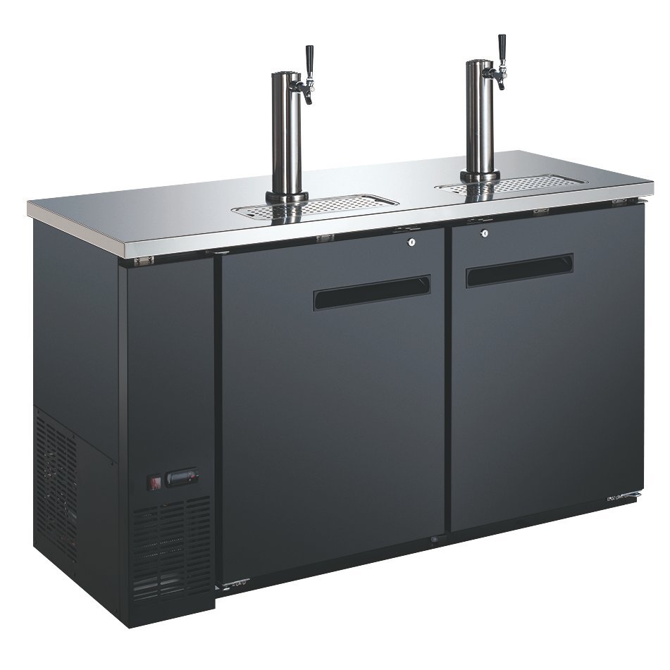 Double Solid Door Kegerator / Beer Dispenser with 2 Taps