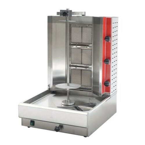 Doner Kebab Machine / Vertical Broiler / Shawarma Grill with 3 burners and 65 lb