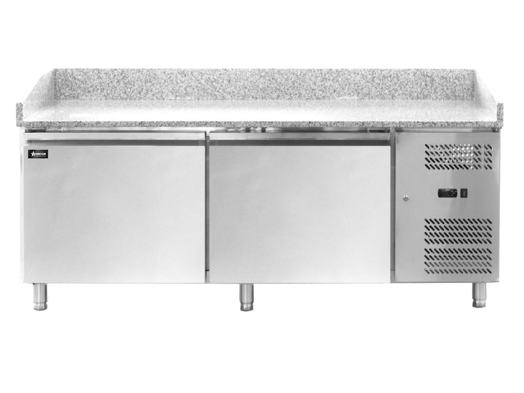 80″ Granite Top Refrigerated Pizza Prep Table with 2 doors – Image 2