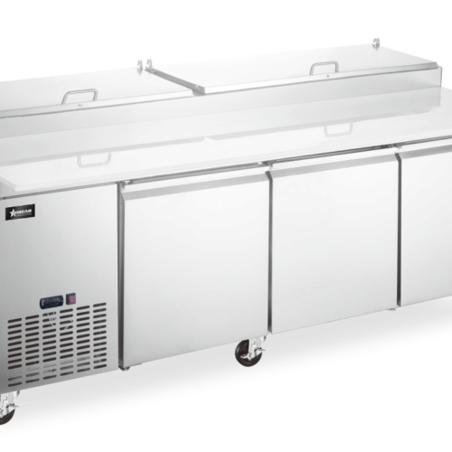92″ Refrigerated Pizza Prep Table, 3 Doors, 24 cu.ft Capacity