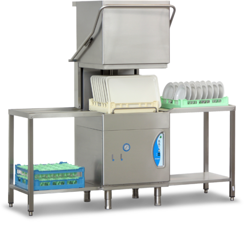 High-Temperature Pass-Through Dishwasher