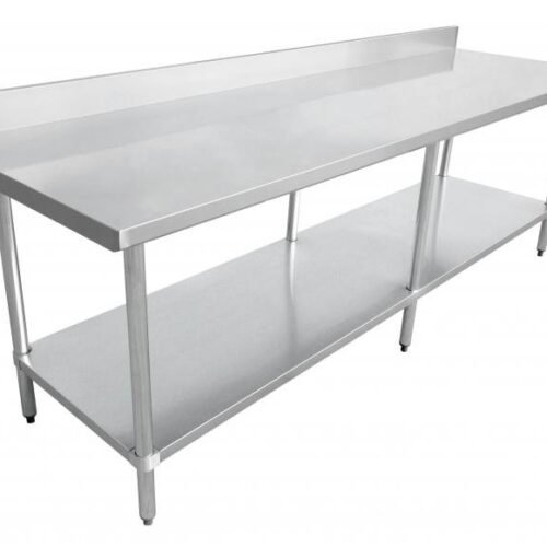 Stainless Steel Work Table With Backsplash