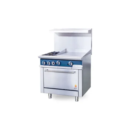 Gas Range with Built-In Convection Oven and Thermostatic Griddle Top