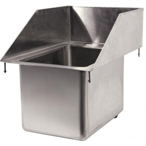 10″ x14″ x10″ Stainless Steel Single Drop in Sink with 6″ Left-Back-Right Splash