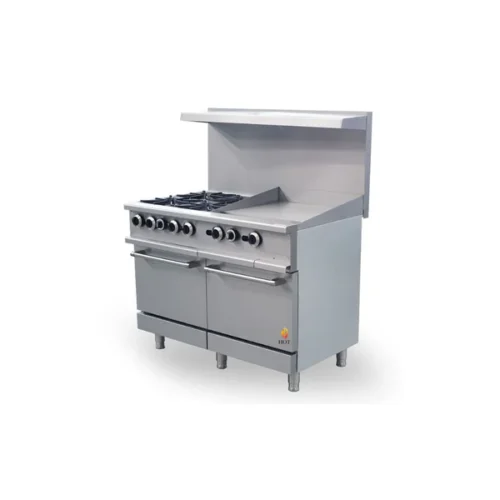 Gas Range with Built-In Convection Oven(Thermostat) 48"w/24" Griddle top HZ-CR48