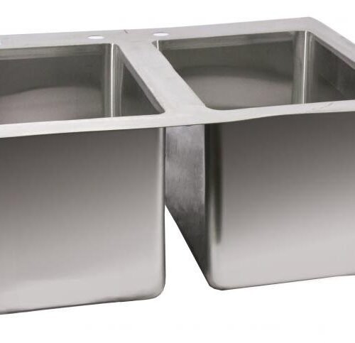 10″ x 14″ x 10″ Stainless Steel Double Tub Drop in Sink with Flat Top