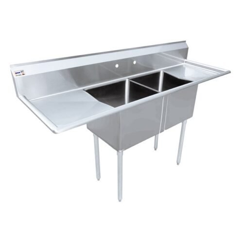 18″ x 21″ x 14″ vTwo Tub Sink with 1.8″ Corner Drain and Two Drainboards