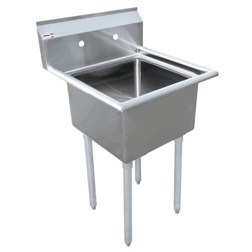18-Gauge Stainless Steel One Tub Sink with 3.5″ Center Drain Without Drainboard
