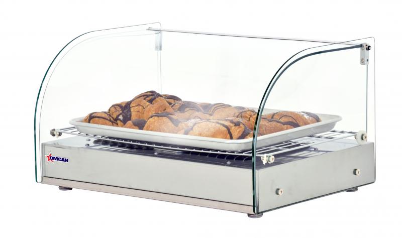 22" Countertop Display Warmer with Front Curved Glass and 1 Rear Hinged Door