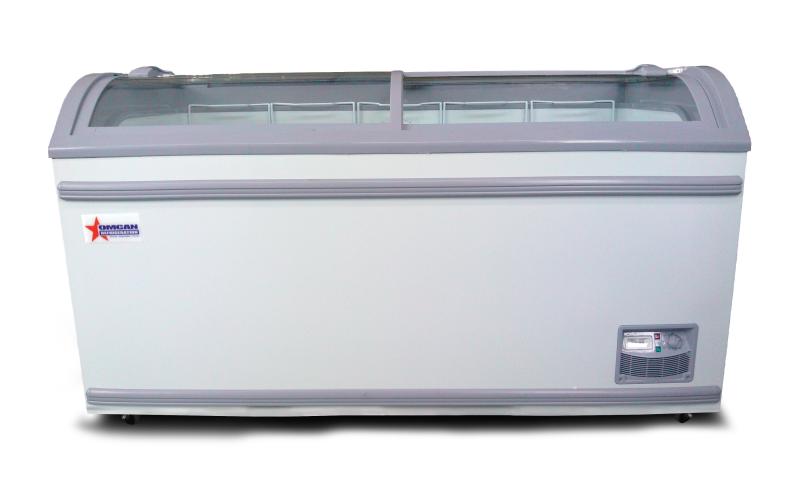 58″ Ice Cream Display Chest Freezer with Curve Glass Top, 17.7 cu.ft. Capacity –