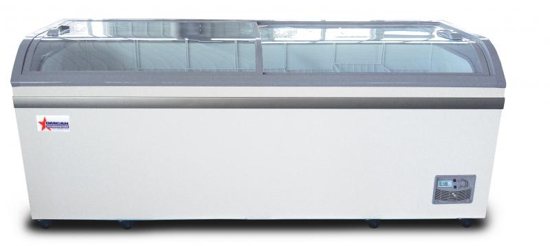 79″ Ice Cream Display Chest Freezer with Curved Glass Top, 24.72 cu.ft. Capacity