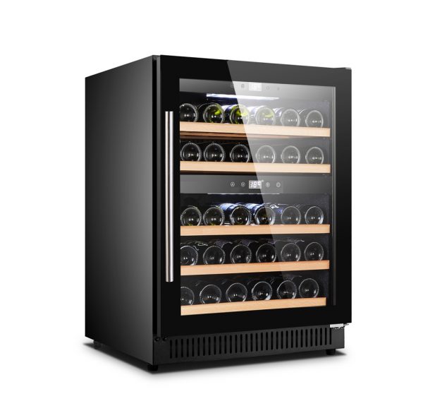 Vinovero 23-inch Dual Zone Wine Cooler with 40 Bottle Capacity and Black Full Gl