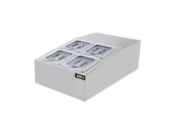 15″ Countertop Refrigerated Prep Rail with 4 x GN 1/6 Pans Capacity