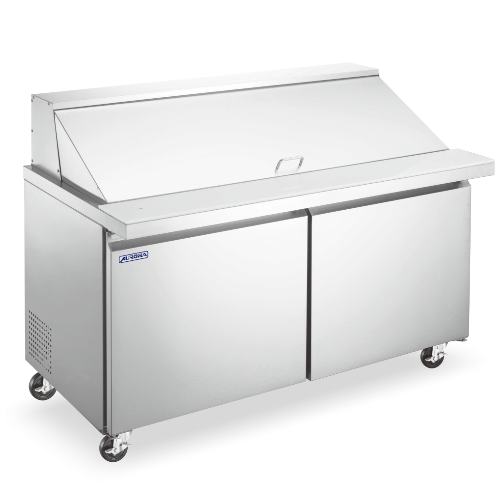Aurora 60″ Refrigerated Sandwich/Salad Prep Table, 2 Doors, Stainless Steel, 17