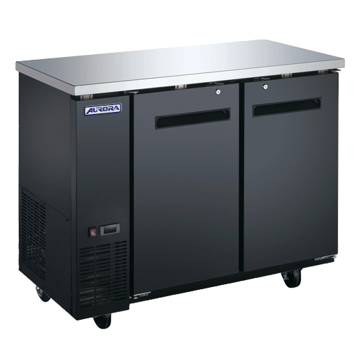 Aurora 49″ Black Back Bar Cooler, 2 Solid Doors, 11 cu.ft. (318 L) Capacity with