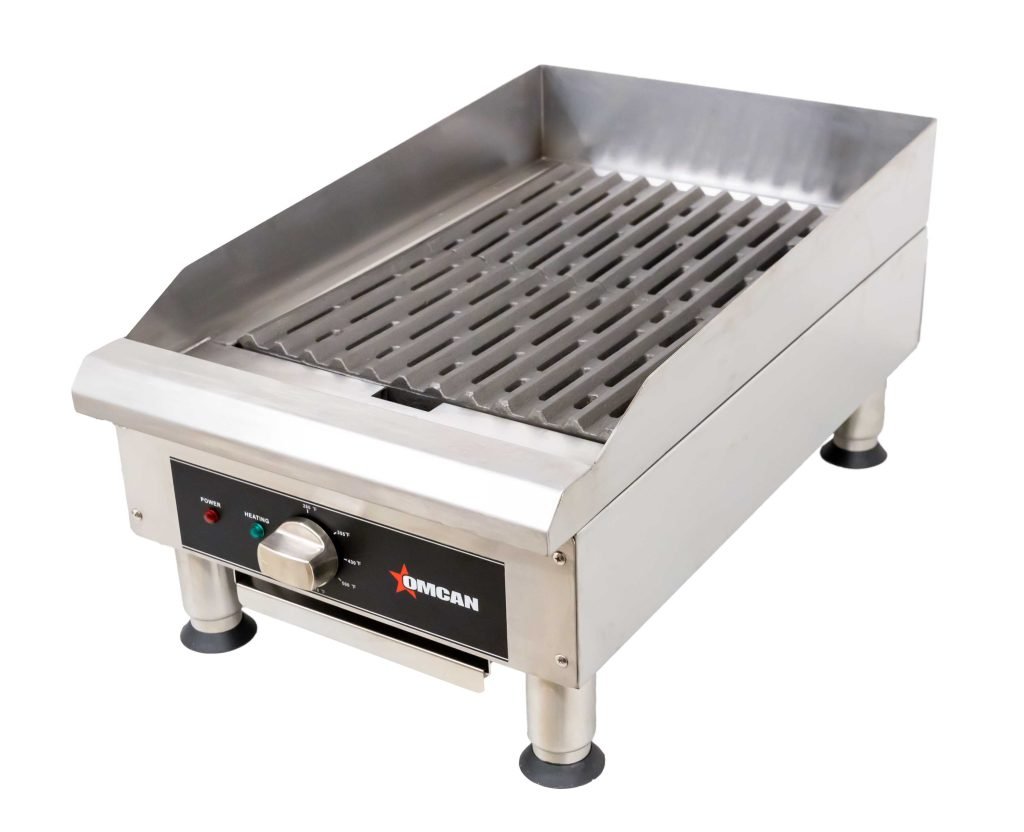 14″ Electric Charbroiler with Grill and Griddle Plate Attachments – 3.6 KW, 240