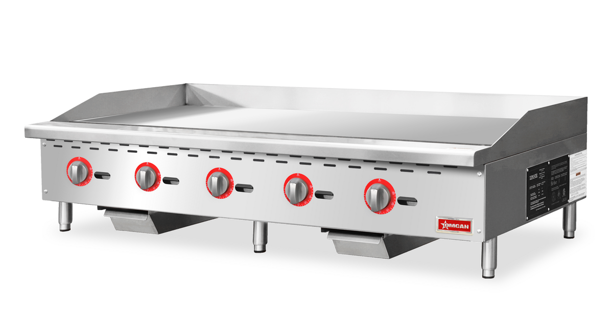 60″ 5-Burner Stainless Steel Gas Griddle with Thermostat Control, Natural Gas /