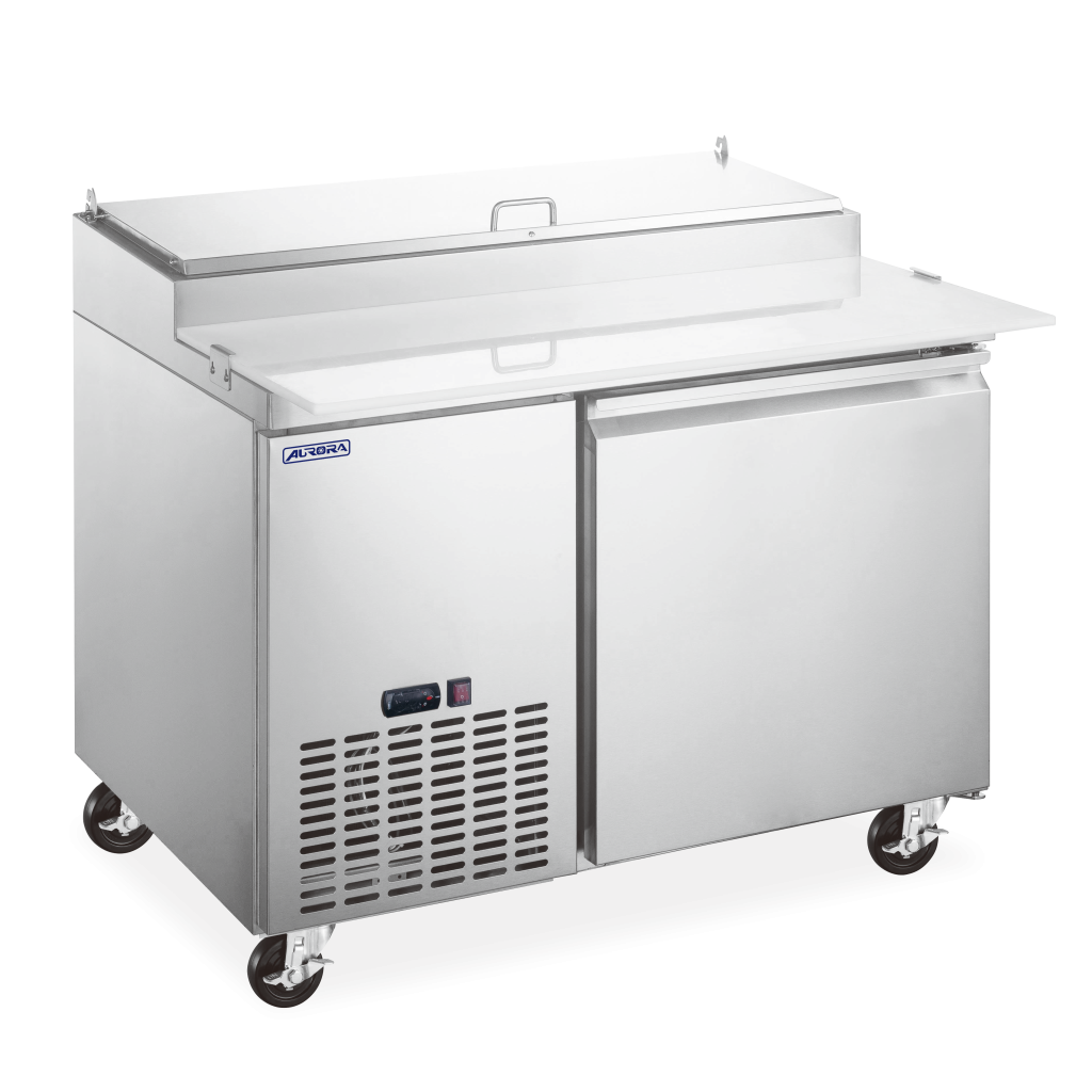 Aurora 45″ Refrigerated Pizza Prep Table, 1 Door, Stainless Steel, 8 cu.ft. (220