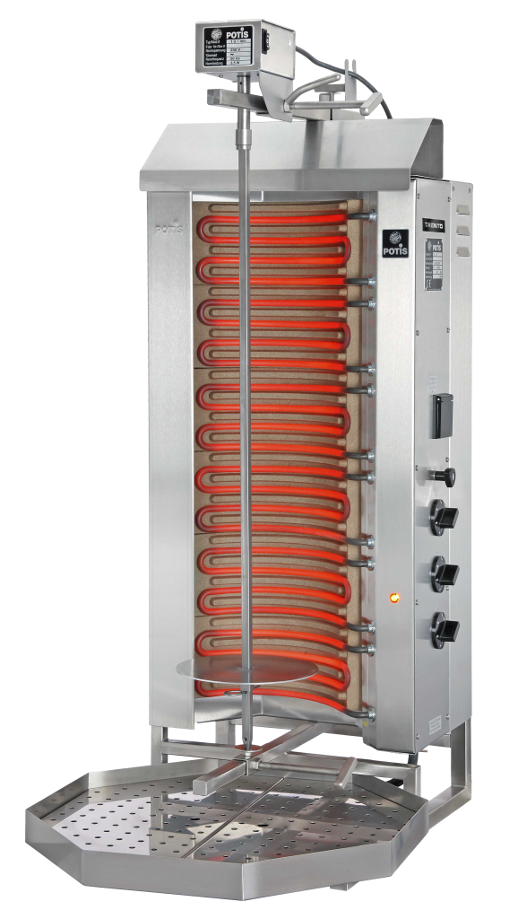 Potis E3 50 Kg Electric Doner Kebab Machine / Vertical Broiler with 3 Burners |