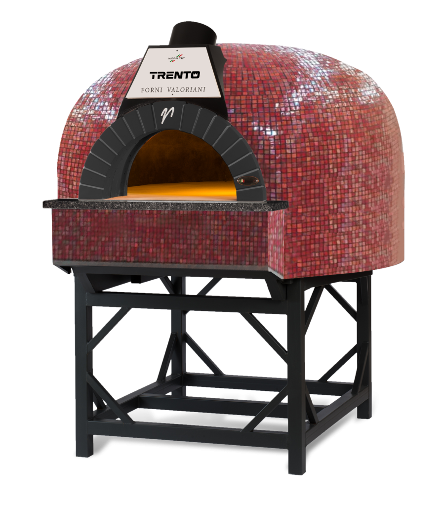 Trento Valoriani Igloo 120 Gas and Wood Fired Pizza Oven, Red Mosaic – 100,000 B