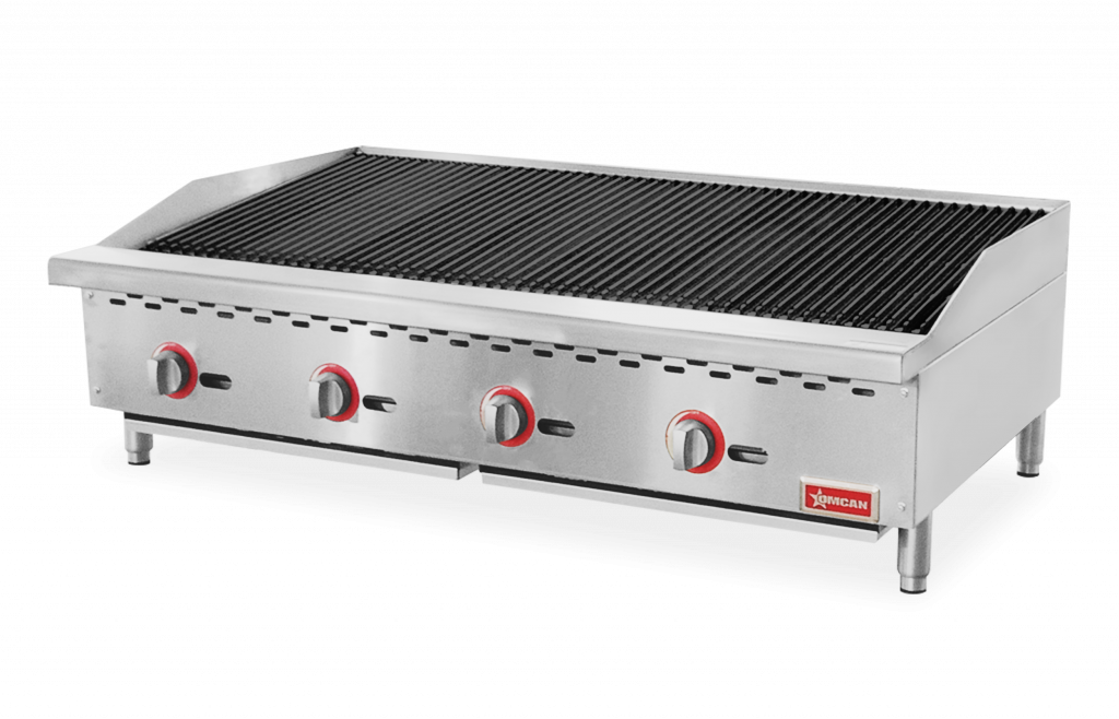 48″ Countertop Radiant Gas Charbroiler, 4 burners, 140,000 BTU