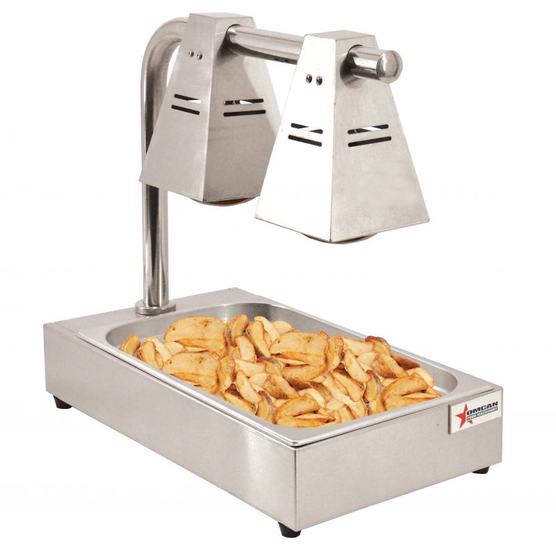 Commercial Fry Dump Holding Station Portable Electric Food Warmer 2 Infrared Bul
