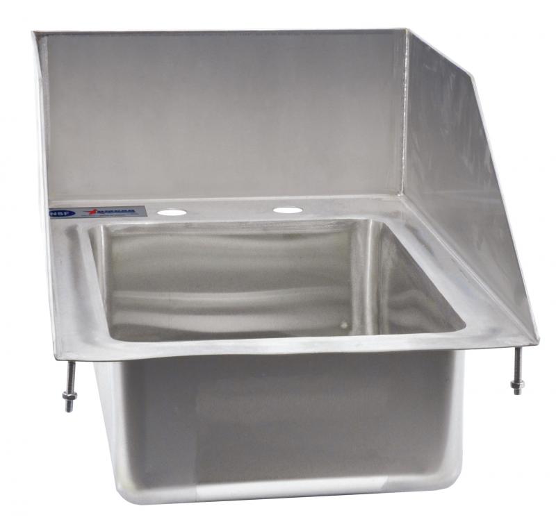 10″x 14″ x 5″ Stainless Steel Single Drop in Sink with 6″ Left-Back-Right Splash